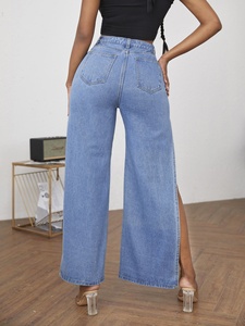 Jeans Femme Déchirés en Denim Mode Sexy Fente Jeans Dames Pantalon Cargo Large en Denim pour Femme - Product Image 5