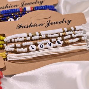 สร้อยข้อมือลูกปัด Tila แนวยุโรปและอเมริกา5ชิ้น/เซ็ตกำไลข้อมือลูกปัดแห่งความรักสไตล์โบฮีเมียนสไตล์แฟชั่นฤดูร้อน - Product Image 5