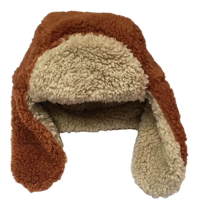 Reversible Polar fleece Kids Winter Ushanka Russian Earflap Hat Trapper Hat for boys girls