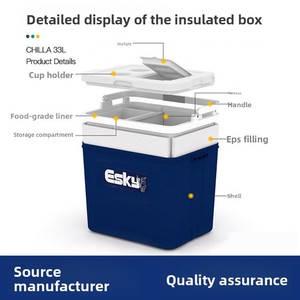 Glacière isotherme ESKY portable pour extérieur, camping, pique-niques, livraison de fruits de mer, stockage réfrigéré pour voiture, 6L-65L, maintient au frais - Product Image 4