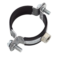 Collier de serrage robuste en métal galvanisé avec revêtement en caoutchouc - Double boulon réglable avec écrou M8 pour tuyaux PPR/PVC de 32 mm