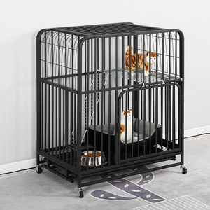 Cage à chien en métal avec plateau et couvercle amovibles et 4 roues pour intérieur et extérieur - Product Image 4
