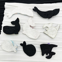 Nouveaux patchs appliqués faits à la main avec des perles et des paillettes représentant des baleines, des dauphins, des requins, des raies manta, parfaits pour décorer les vêtements