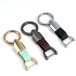 Porte-clés de luxe pour voiture en cuir avec chaîne, logo imprimé au laser, porte-clés en cuir PU de haute qualité - Product Image 2