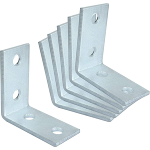 Équerre triangulaire industrielle 5 mm à 4 trous en acier au carbone, plaquée zinc argenté, pour profilé en U à 90 degrés - Product Image 3