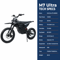 Moto Cross Électrique Tout-Terrain 72V 7000W de Pointe à Moteur Central 25AH GCC DOC UKCA pour Adolescent Moto Cross Enduro IPX6 Vente en Gros Usine OEM