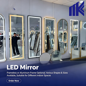 Miroirs <span class=keywords><strong>de</strong></span> <span class=keywords><strong>salle</strong></span> <span class=keywords><strong>de</strong></span> <span class=keywords><strong>bain</strong></span> 60 <span class=keywords><strong>cm</strong></span> avec fonction rasage, <span class=keywords><strong>LED</strong></span>. Miroir <span class=keywords><strong>LED</strong></span> personnalisé <span class=keywords><strong>de</strong></span> grande taille, style vague irrégulière, avec lumière tricolore pour barbier - Product Image 6