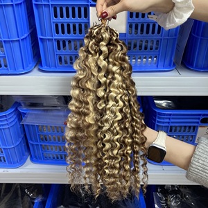 Prix d'usine, vente chaude, <span class=keywords><strong>cheveux</strong></span> Remy vietnamiens couleur 4/27/613 #   Extensions de <span class=keywords><strong>cheveux</strong></span> humains bouclés birmanes pour tresses au crochet - Product Image 1