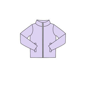 Conjunto de Ropa para Bebé Niña GT1612 RTS YOGA, Adorable Top Morado con Estampado, Sudadera con Cierre para Niños Pequeños - Product Image 1