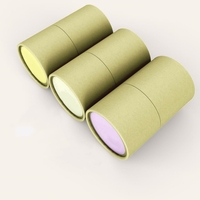 Boîte cylindrique rigide en papier kraft recyclable et écologique personnalisée avec gaufrage, fermeture magnétique et doublure en éponge pour poudre libre