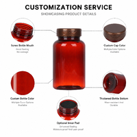 Botol Kosmetik Shampoo PET Amber 225CC dengan Tutup Flip-Top Emas dan Sablon untuk Blueberry Lutein