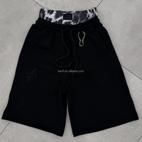 Shorts de survêtement amples pour hommes en coton 100% avec broderie camouflage personnalisée et effet vieilli, style décontracté d'été, double taille