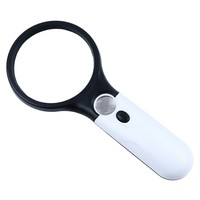 6902/6903 Elderly Reading LED Lights Handheld Magnifying Glass Jewelry Appraisal 3x45x Portable Magnifying Glass
