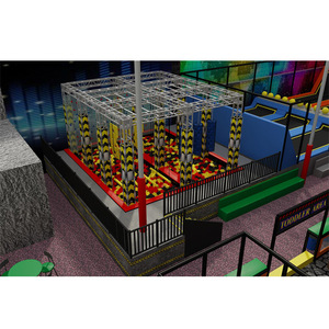 จีนแทรมโพลีนเด็ก GYM อุปกรณ์ปีนเขาผนังในร่ม Trampoline Park - Product Image 4