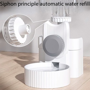 Fontaine à eau suspendue pour chat et distributeur automatique de nourriture pour animaux, distributeur d'eau sans prise pour chien avec bol d'eau suspendu - Product Image 2