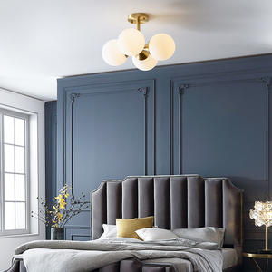 Plafonnier de chambre à coucher moderne minimaliste nordique tout en cuivre, élégant et luxueux pour salle d'étude, salle de maquillage, balcon, couloir - Product Image 3