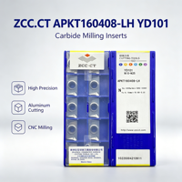Plaquettes de fraisage en carbure ZCC.CT APKT160408-LH YD101, lame de coupe en aluminium haute précision pour outils de fraisage CNC