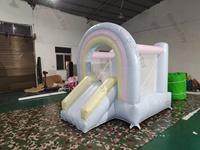Château gonflable arc-en-ciel pastel, trampoline gonflable, location pour mariage, fête, château gonflable