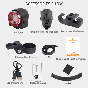 Nouveaux feux arrière de <span class=keywords><strong>vélo</strong></span> avec avertisseur sonore intelligent, recharge USB, télécommande sans fil, étanche, équipement de cyclisme - Product Image 6