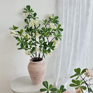 Flores Artificiales de Pittosporum, Arreglo Floral de Seda Blanca y Rosa para Decoración del Hogar, Accesorios para Bodas - Product Image 2