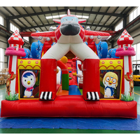 Château gonflable commercial d'extérieur pour enfants et tout-petits, thème parc à thème de dessins animés, avec toboggan