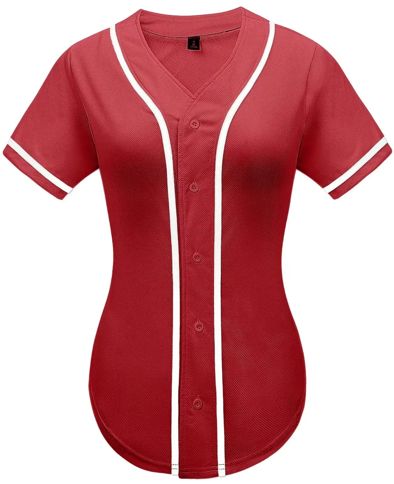 Kaus bisbol wanita, baju baseball berkancing menurun warna polos hip-hop