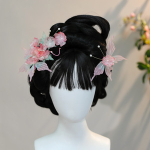 26 Horquillas para el Cabello con Diseño Original, Hechas a Mano, Estilo Antiguo, de Gasa de Seda, con Mariposas y Flores Rosas, para Accesorios de Cabello Tradicionales Hanfu - Product Image 1