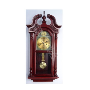 Dia 9-inch Retro Style Vintage Wood Indoor Wall <strong>Clock</strong> With Swinging Pendulum - Product Image 3