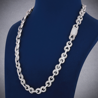 Chaîne cubaine VVS1 Infinity Link en diamant, argent sterling 925 plaqué argent, bijou de corps de luxe pour fiançailles et mariage, RATAN