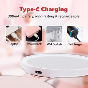 Có thể sạc lại Dimmable HD LED trang điểm gương-pu bìa có thể gập lại thiết kế nhỏ gọn 2X Độ phóng đại xách tay du lịch gương - Product Image 4