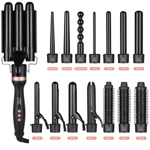 Kit de <span class=keywords><strong>fer</strong></span> à <span class=keywords><strong>boucler</strong></span> 5-en-1 avec brosse thermique et fers interchangeables en céramique – Fabrication OEM/ODM - Product Image 1