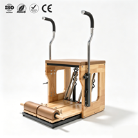 Chaise de Pilates ZENJOY en chêne épaissi avec poignée incurvée pour l'entraînement du tronc et la rééducation, utilisation à domicile et en studio