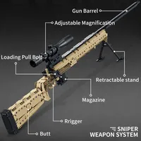 Modèle de fusil de précision M24 Marvel Military Weapon 1:1, Panlos 670002, en plastique, avec fonction de tir, blocs de construction, jouets pour garçons