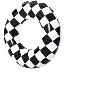 6 Pack Black and White Checkered <b>Inflatable</b> Swim Rings <b>for</b> <b>Pool</b> Beach - Product Image 1