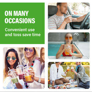 Tapa de Plástico Personalizada para Vasos de Bebidas Frías Desechables Ecológicos de 90 mm, de PET de Pared Simple (Té de Burbujas, Matcha, Leche, Café Helado) - Product Image 5