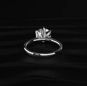 <b>Indian</b> Supplier Luxury Moissanite Diamond <b>Ring</b> 925 Silver Fine Jewelry for Women Wedding Engagement Anniversary Gift For Sale - Product Image 5