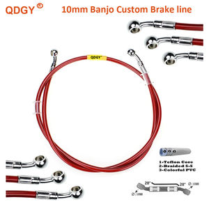 Manguera de Freno Hidráulica de 28 Grados, Color Gris Plateado, de 400 a 2200 mm, Línea de Aceite DOT, Cable Trenzado de 10 mm, Conector <span class=keywords><strong>Banjo</strong></span> para Kawasaki, <span class=keywords><strong>Yamaha</strong></span>, Honda, ATV - Product Image 3