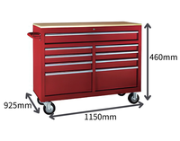 Armoire à outils en acier robuste à 9 tiroirs, avec serrure à clé, roues pivotantes, capacité de charge de 500 kg, design moderne, OEM, rangement pour garage et atelier