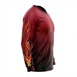 Camiseta de Fútbol para Hombre, Cuello en V, Estampado Sublimado, Absorbe la Humedad, Corte Atlético, Manga Larga, Logotipo Frontal - Product Image 1
