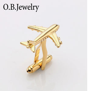 <span class=keywords><strong>Gemelos</strong></span> de avión de Metal para hombre, <span class=keywords><strong>gemelos</strong></span> de avión de Color dorado y plateado, <span class=keywords><strong>baratos</strong></span> - Product Image 4