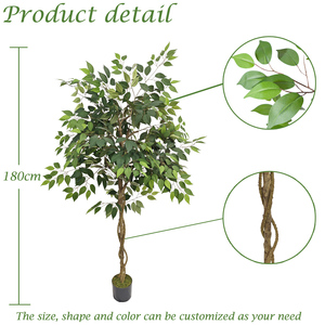 Árbol de Ficus <span class=keywords><strong>Artificial</strong></span> de 180 cm, Decorativo para Hoteles y Oficinas, Marca Bossion Fashion - Product Image 2