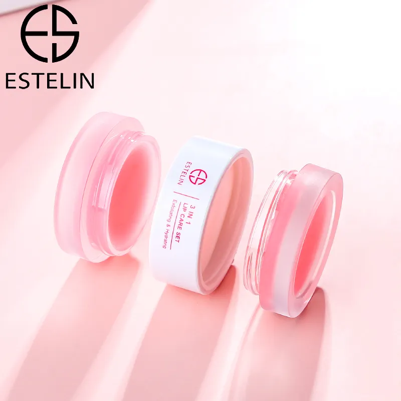 ESTELIN Peach Gula Exfoliating dan Hydrating 3 In 1 Lip Care Set