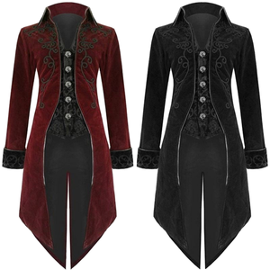 Veste Gothique <span class=keywords><strong>Steampunk</strong></span> Médiévale pour <span class=keywords><strong>Homme</strong></span> Pantalon Redingote Brodé pour Vintage Victorien Halloween Carnaval Costumes de Noël Top - Product Image 3