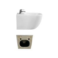 Medyag Toilettes pour la maison Toilettes murales Bidet mural sans rebord Italie Céramique Murale Série Sets Water Closet