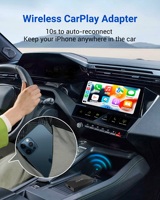 Boîtier intelligent portable IA avec adaptateur sans fil Android Auto et CarPlay, Android 12, 2+16 Go de RAM/ROM pour une installation universelle dans les voitures