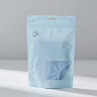 Sac d'emballage refermable givré imperméable de haute qualité avec fenêtre pour chaussettes, sous-vêtements et vêtements