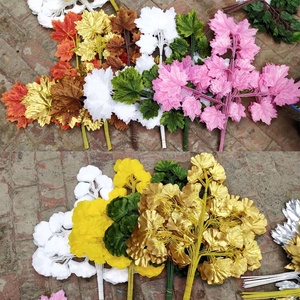 ISEVIAN Greenery-hojas artificiales de abedul de uva Gingko, <span class=keywords><strong>hoja</strong></span> de <span class=keywords><strong>arce</strong></span> de plástico de seda - Product Image 1