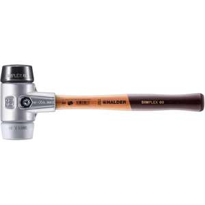 Halder-3123.050 Simplex Soft-Face mallets ส่วนประกอบของยาง/TPE-MID พร้อมตัวเรือนอลูมิเนียมและด้ามจับไม้คุณภาพสูง - Product Image 1