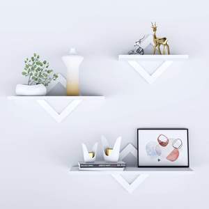 حمام غرفة نوم على الطراز البسيط لغرفة المعيشة من 3 رف أسود جداري من النباتات الخشبية - Product Image 6