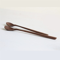 Cuillère de table en bois naturel, en noyer noir mat créatif pour les Desserts au miel café cuillères